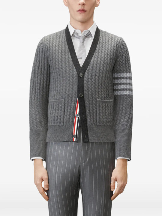 Grey knitwear, full body view