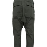 Green pants, back view