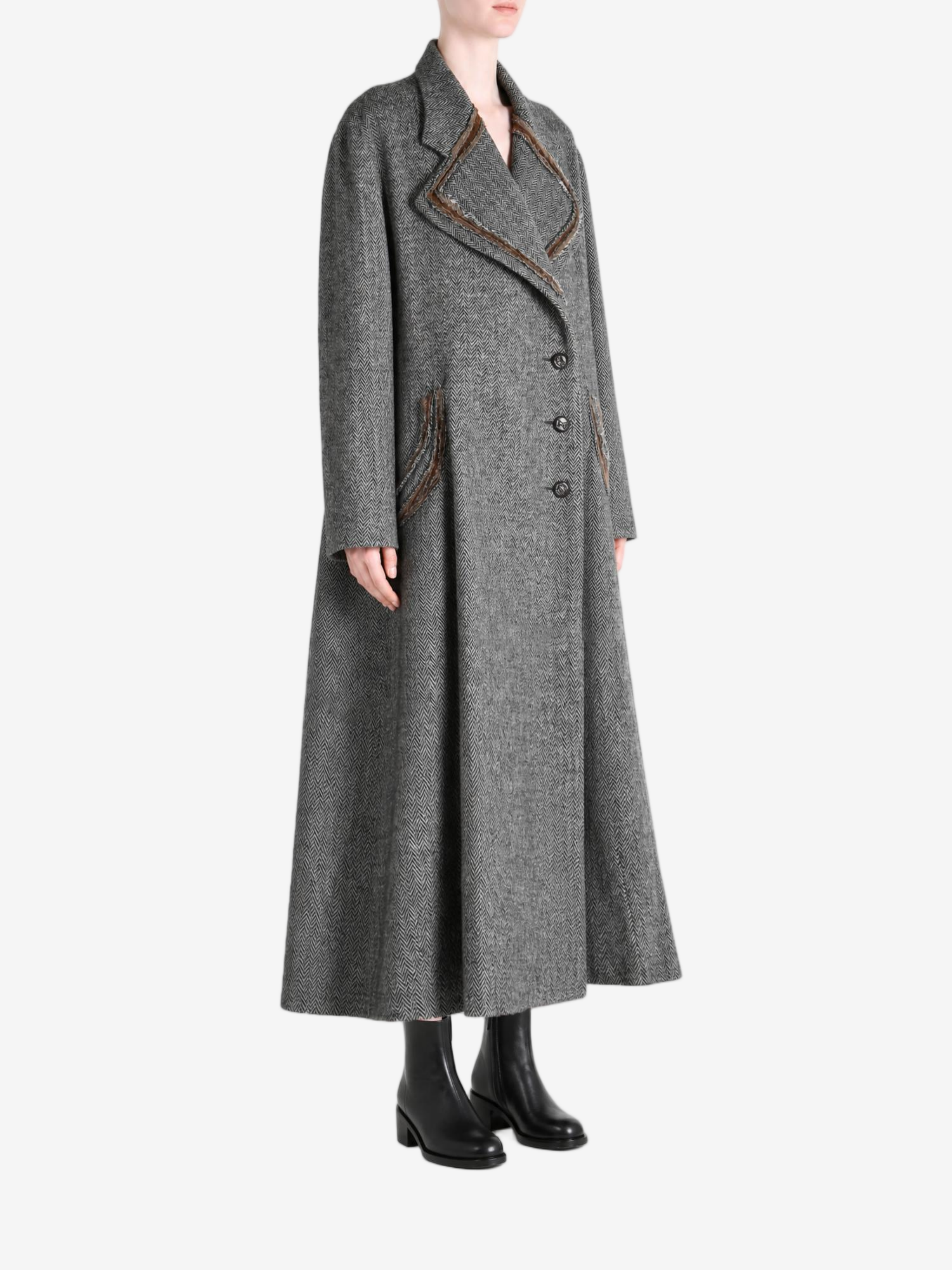 Grey jacket, full body view