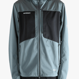 Blue jacket worn by a person, showing the jacket's fit