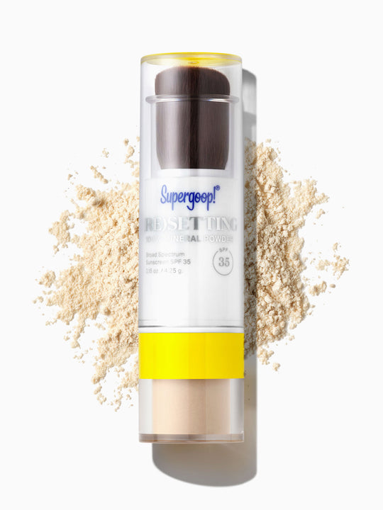 White powder, front view