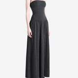 AMOMENTO - Women  Shirring Knit Maxi Dress