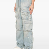 Blue jeans worn by a person, showing the jeans' fit