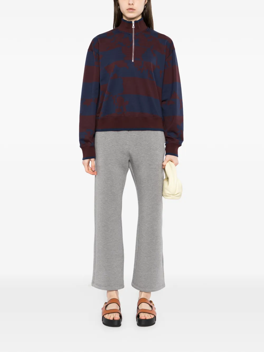 Burgundy sweater,, full body view