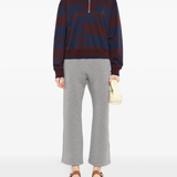 Burgundy sweater,, full body view