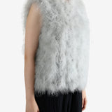 Grey gilet worn by a person, showing the gilet fit