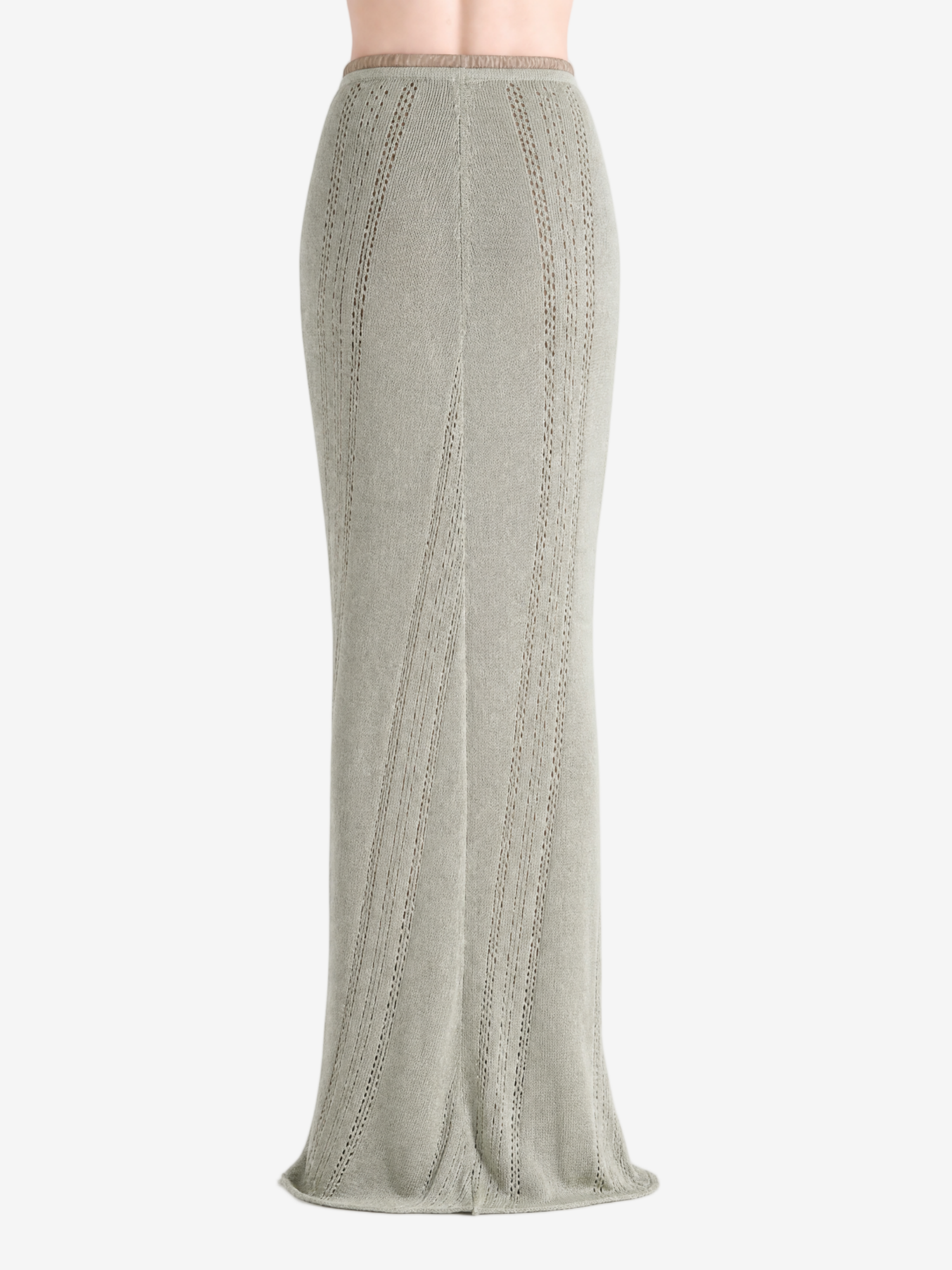 Green skirt, back view