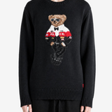 Black knitwear, full body view