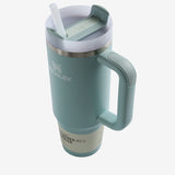 Green tumbler, side view