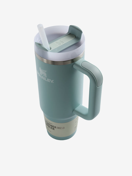 Green tumbler, side view