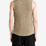 Tan top worn by a person, showing the top fit