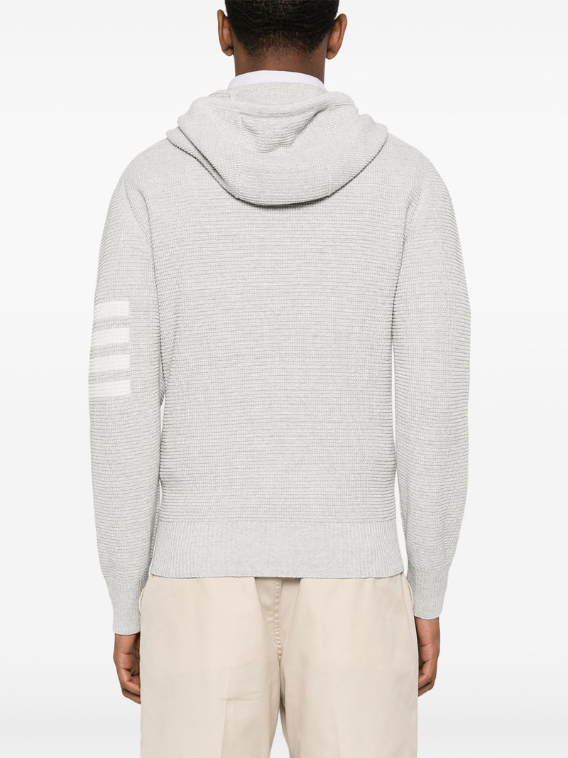 THOM BROWNE - Men W/4 Bar Stripes Intarsia Hoodie