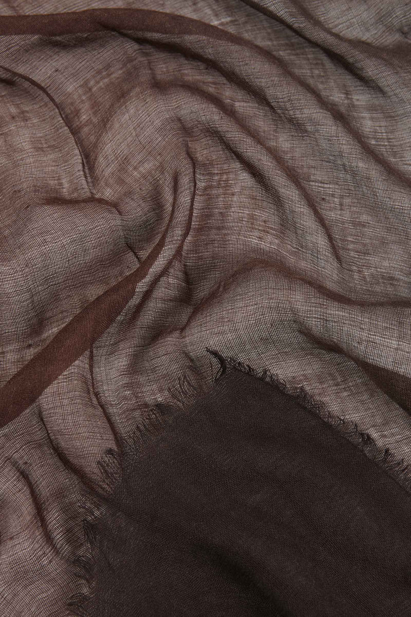 Close up of Brown scarves, showing texture of the fabric