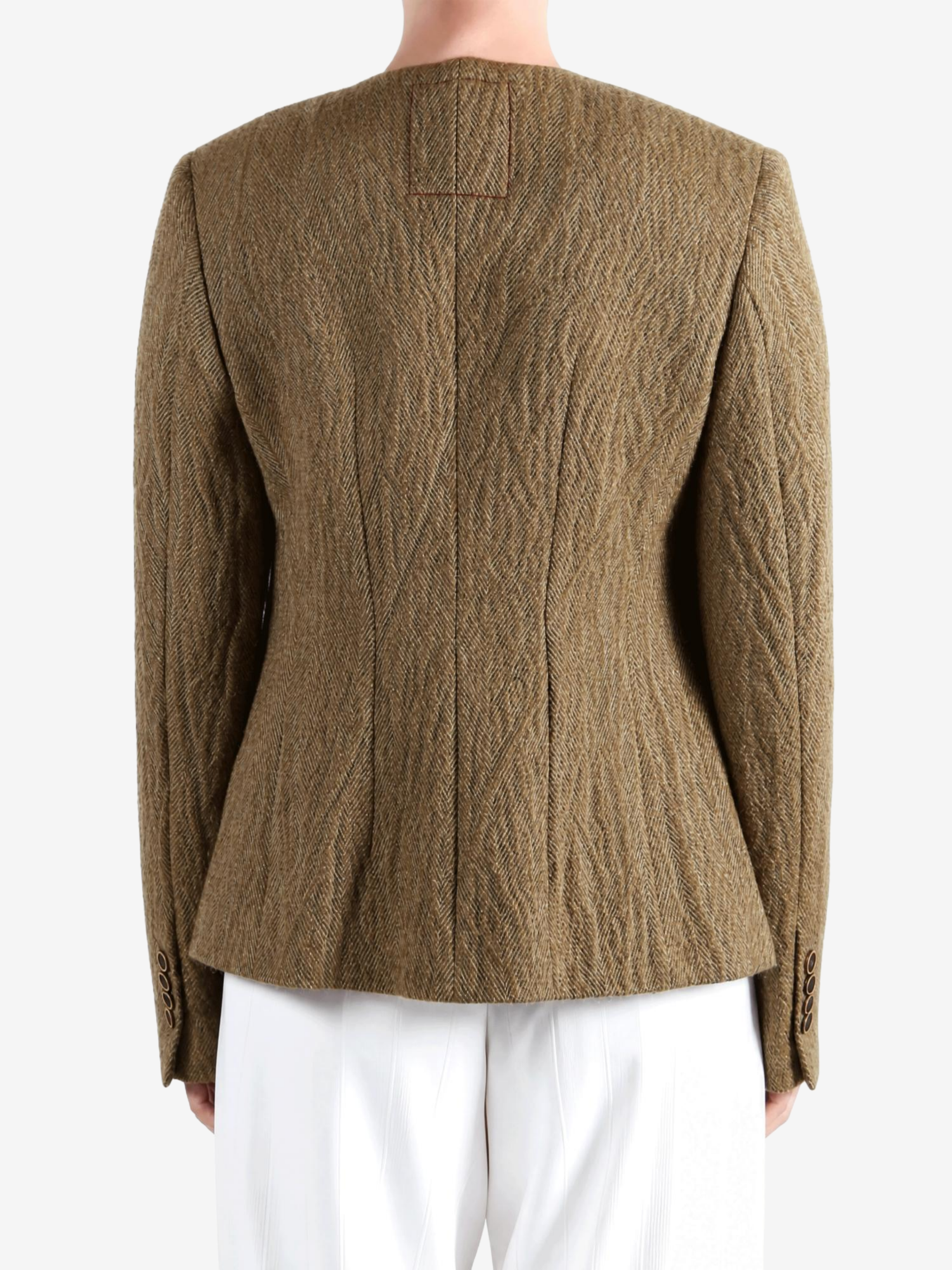 Tan jacket, front view