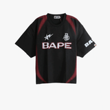 A BATHING APE - Men Heavy Wash Hand Draw Football Multi Logo Relaxed Fit Tee