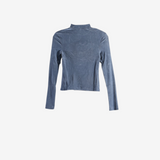 AMOMENTO - Women Mock Neck Top