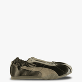 Tan shoes, side view