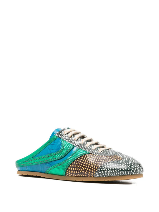 Green shoes, front view