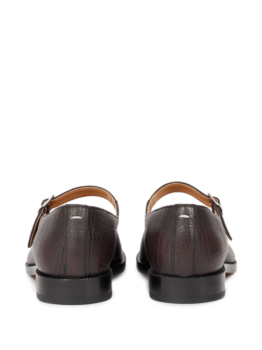 Brown shoes, back view