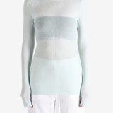 AURALEE - Women Wool Silk Soft Rib Long Sleeve Tee