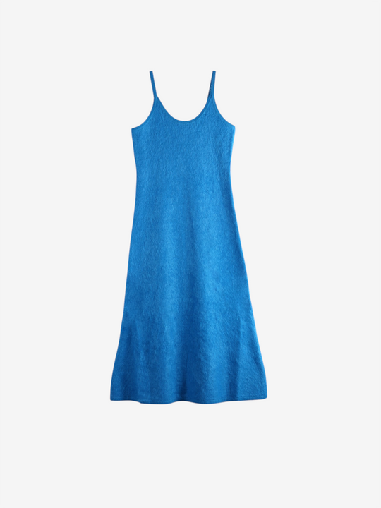 Blue dress, front view