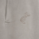 Close up of gray sweatshirt,showing texture of the cotton fabric