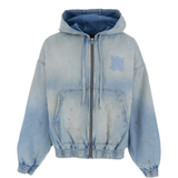 Blue sweats-hoodies, front view