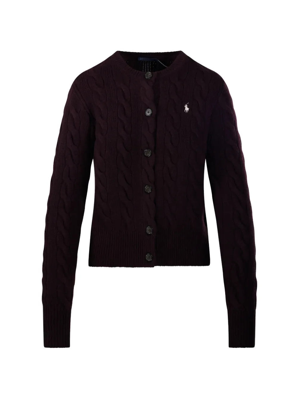 Burgundy knitwear, front view