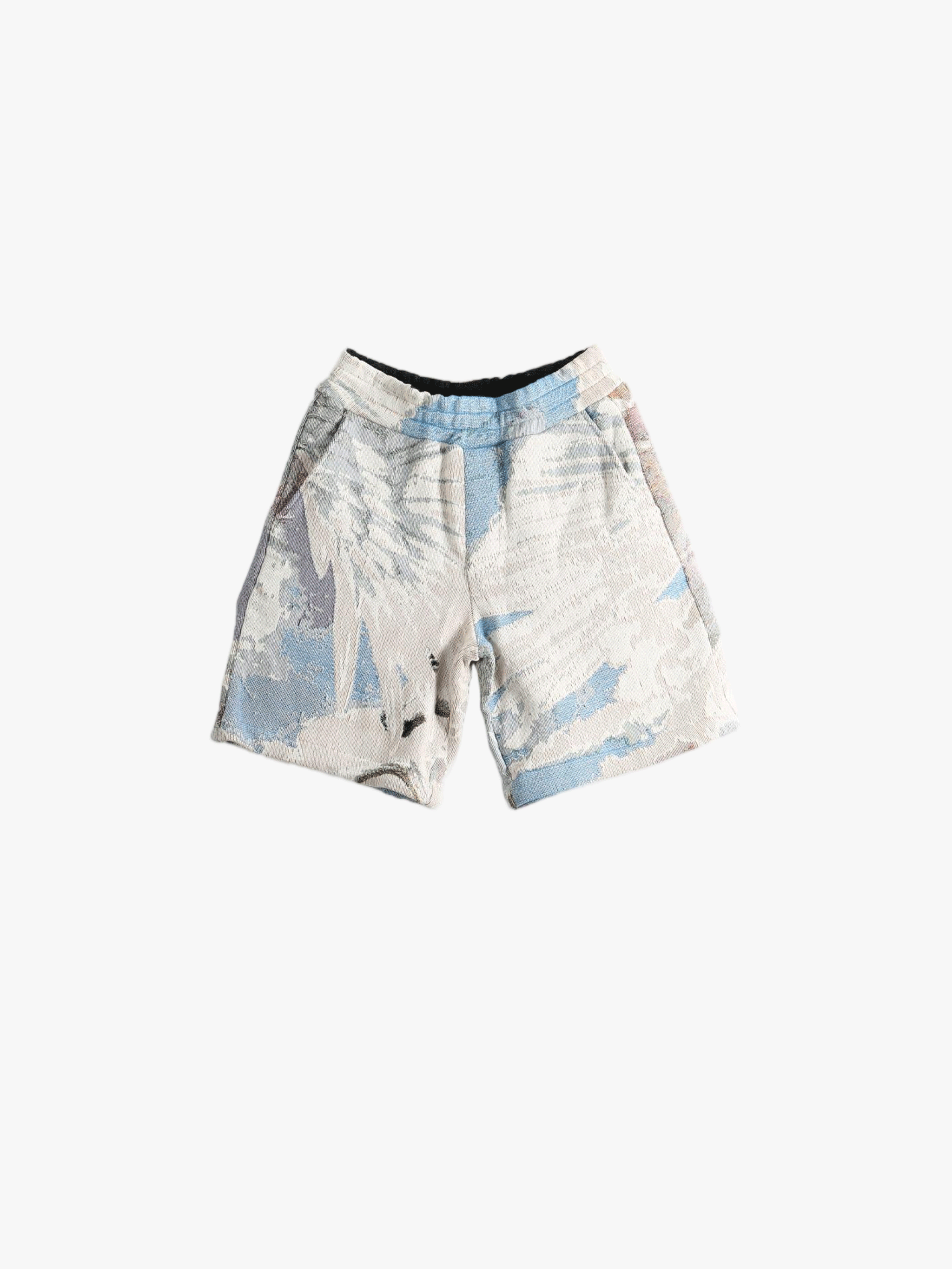 Blue shorts, front view
