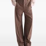 Brown pants, full body view