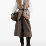 Brown pants, full body view