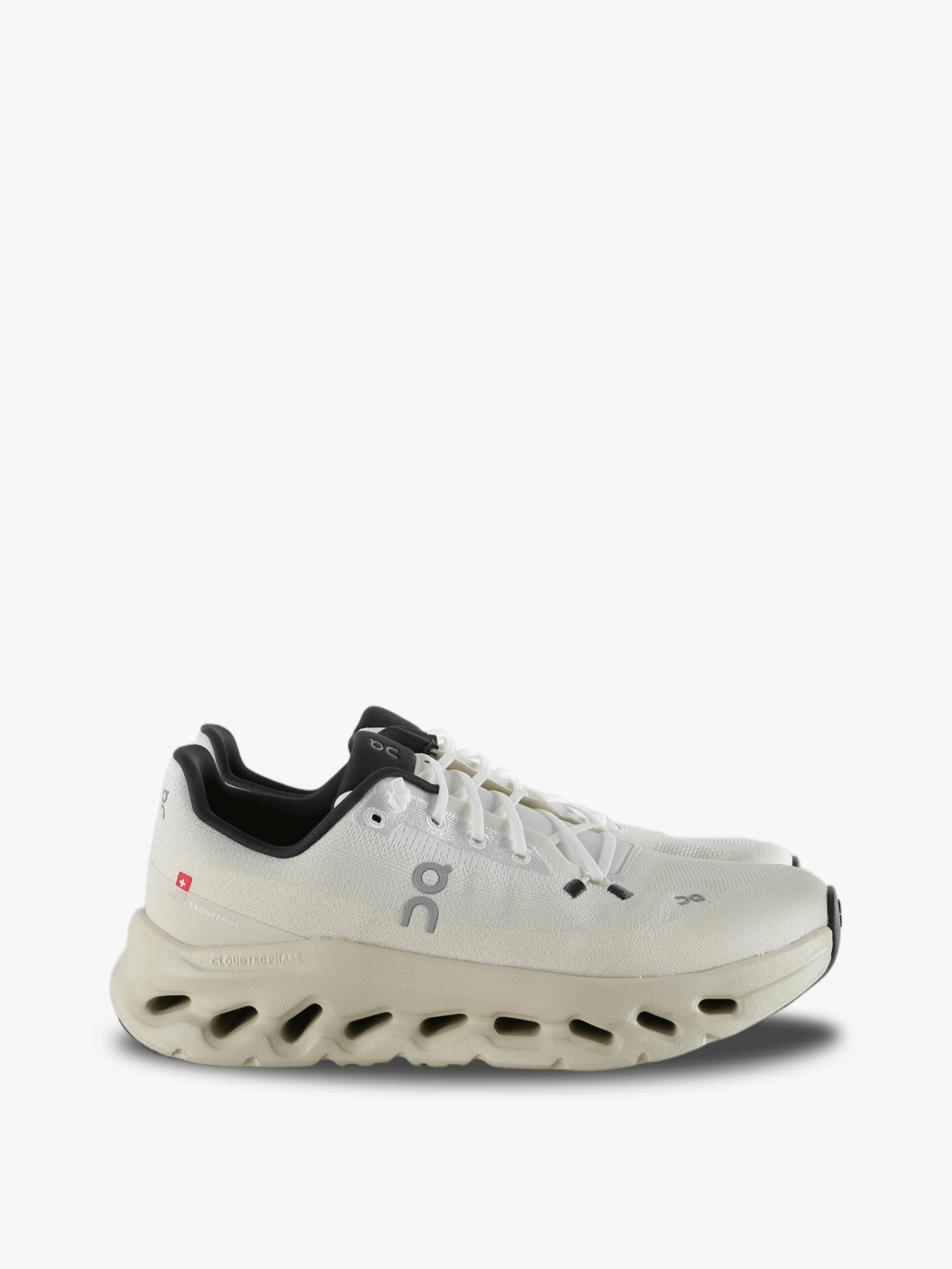 Tan shoes, side view