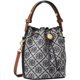 Navy bucket bag, side view