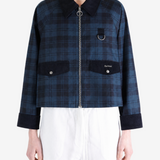 Blue jacket worn by a person, showing the jacket fit