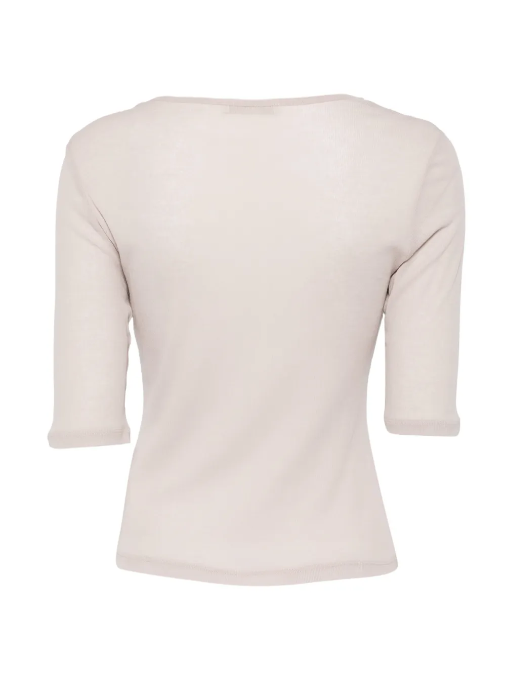 Beige t-shirt, back view