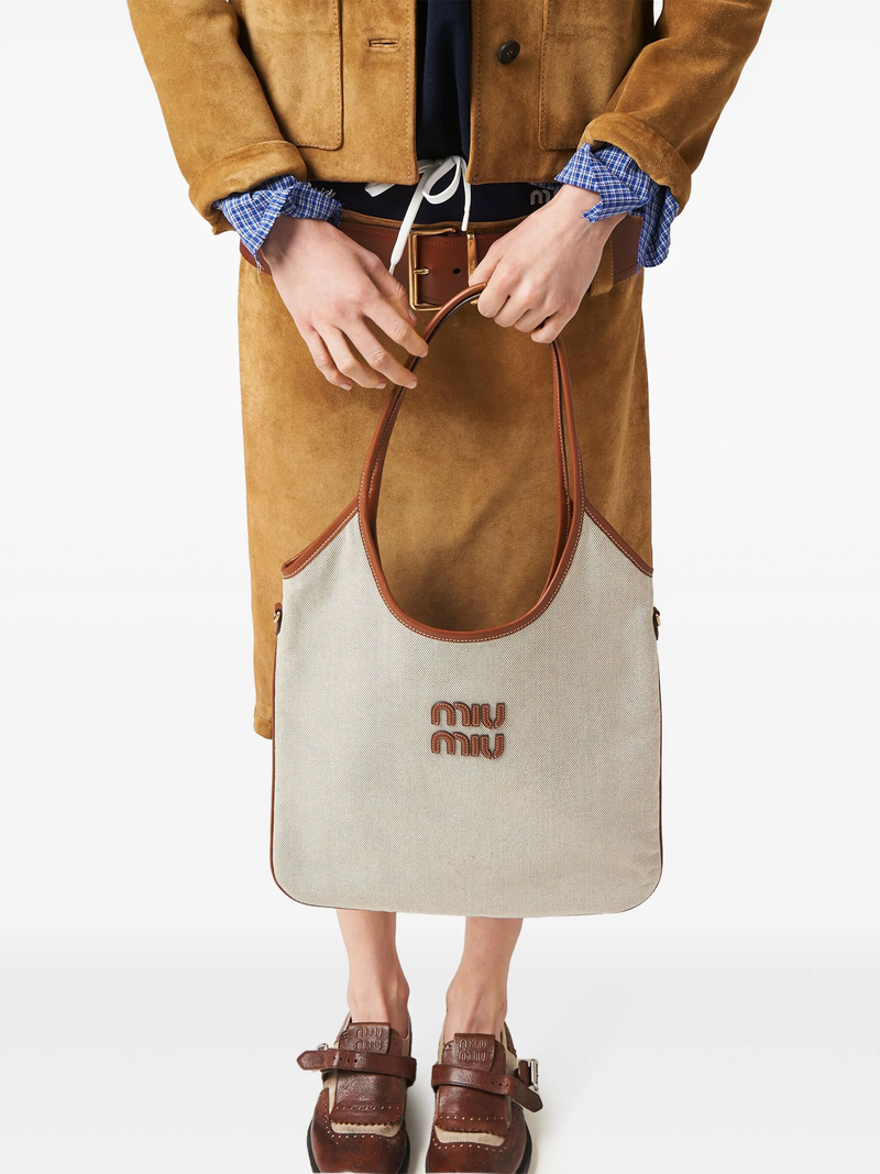 MIU MIU Women Canvas Shopping Bag