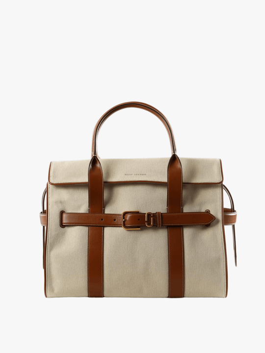 Tan bag, front view