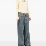 Grey jeans, full body view