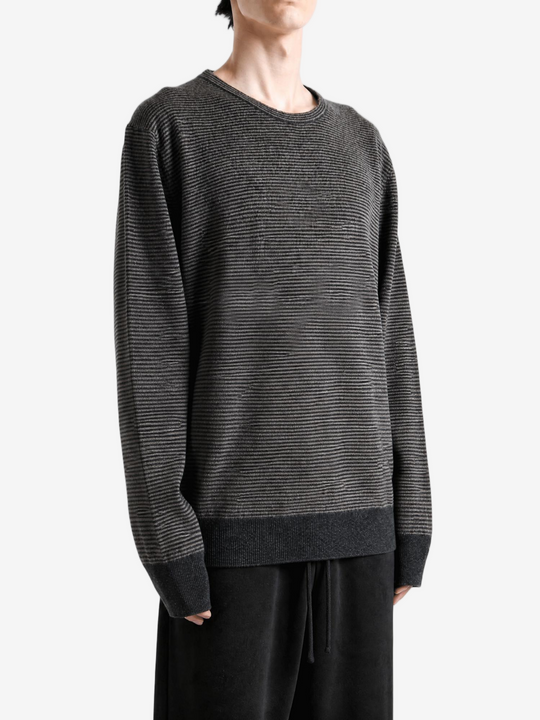 Grey knitwear, full body view