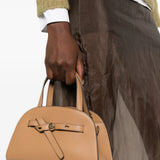 Tan bag, front view