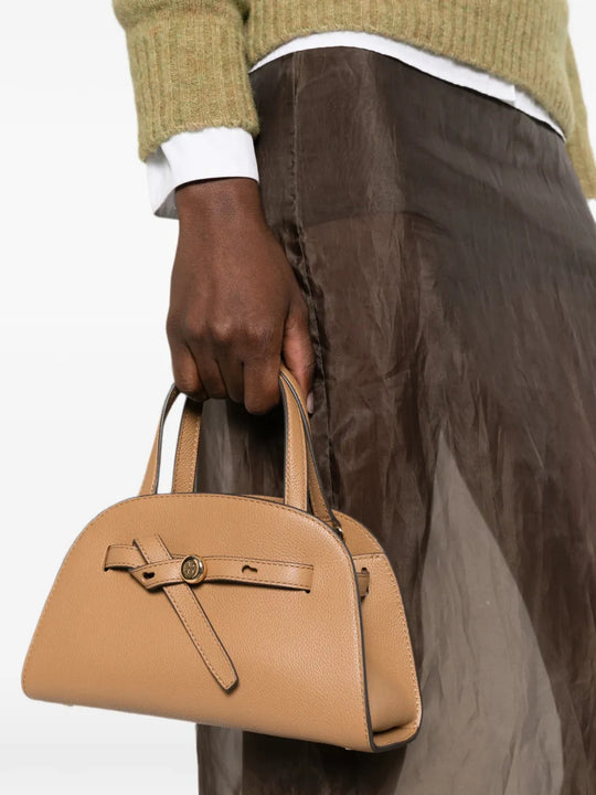 Tan bag, front view