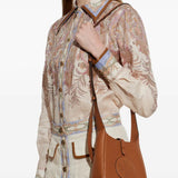 Tan bag, side view