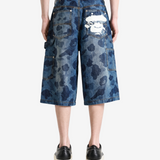 A BATHING APE - Men 1St Camo Double Knee 13 Oz Relaxed Fit Denim Shorts