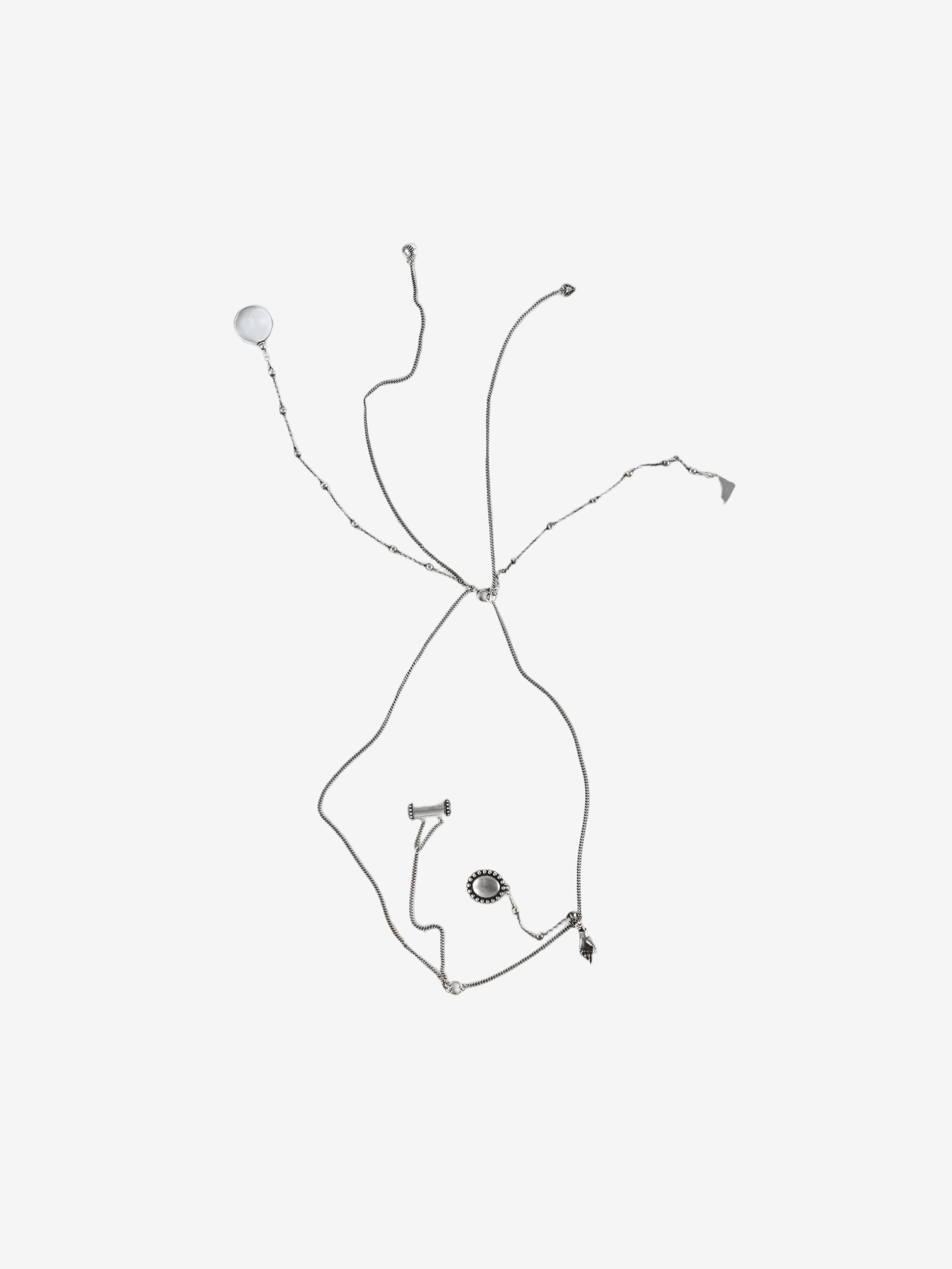 Grey necklace,back view