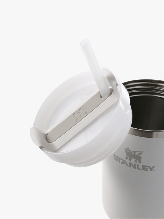 Close up of white cup,showing texture of the stainless steel fabric