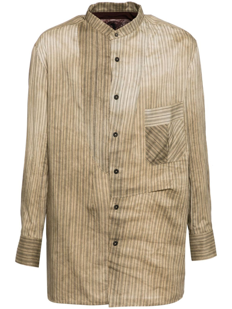 ZIGGY CHEN - Men Classic Stripe Pleated Shirt