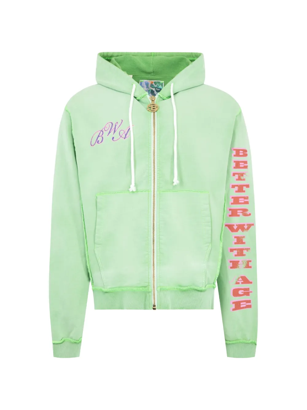 Green hoodie, front view