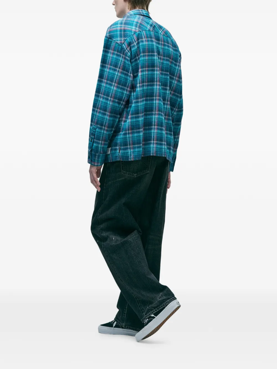 Blue pants, full body view