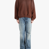 Brown sweats-hoodies, full body view