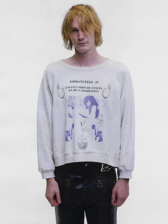 White hoodie, full body view